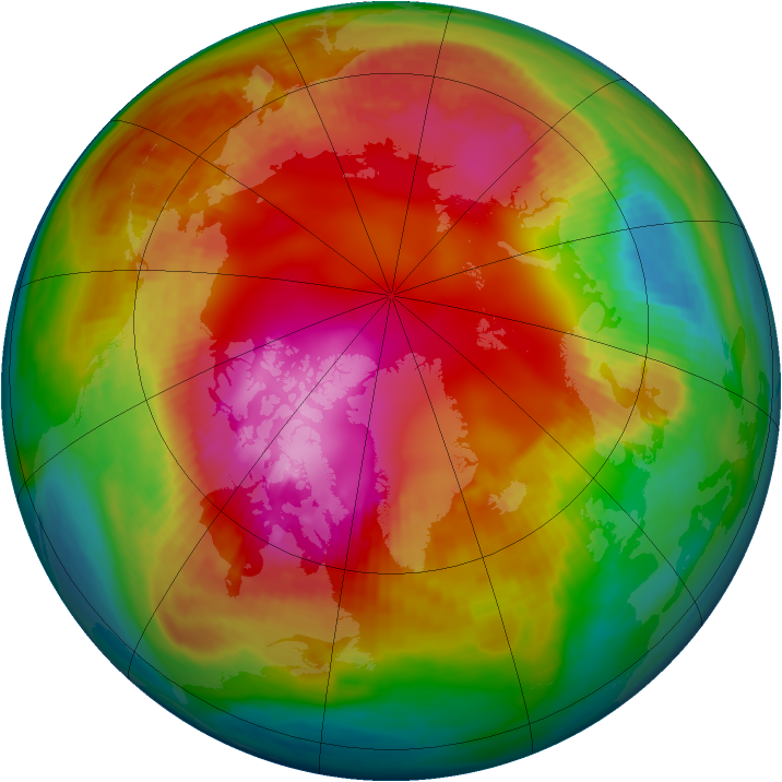Arctic ozone map for 08 February 1987